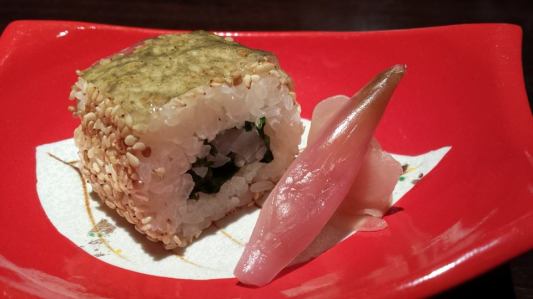 sushi with ginger flower