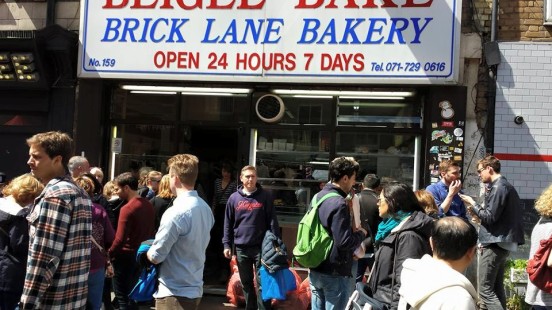 25-man queue at bricklane bakery for salt beef bagel