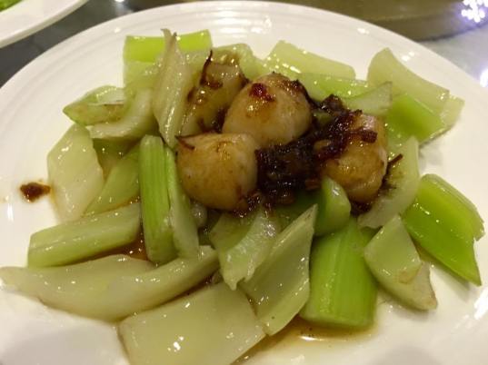 scallops & celery in xo sauce