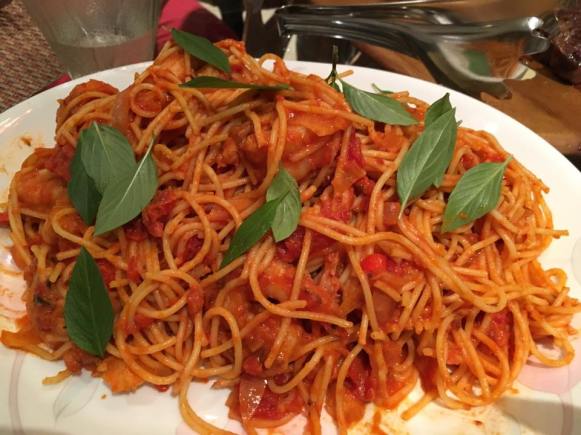 #4 prawn spaghetti in pink sauce